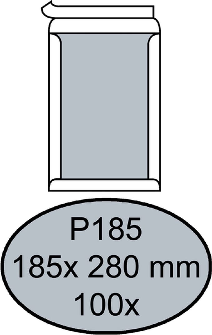 Envelop quantore bordrug p185 185 x 280 zk 120 gr wit