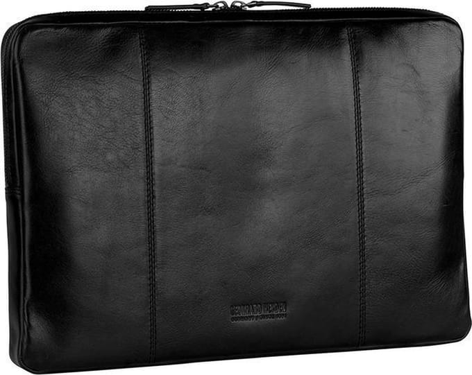 Leonhard Heyden Cambridge laptop sleeve M 15 inch - Zwart