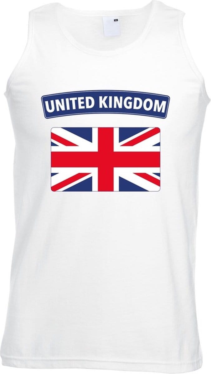 Engeland singlet shirt/ tanktop met Engelse vlag wit heren S