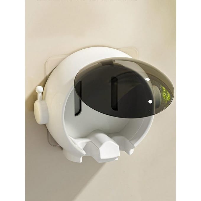 1 pièce Support de brosse à dents mignon astronaute, Design combinaison spatiale, Organisateur de brosse à dents électrique de salle de bain sans perçage White (1 Piece) multicolore