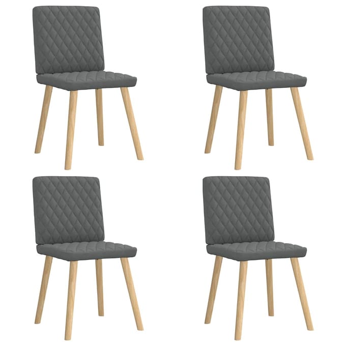 vidaXL - Eetkamerstoelen - 4 - st - stof - donkergrijs