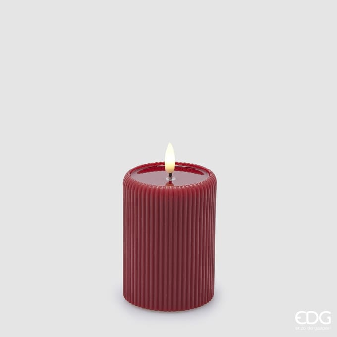 EDG Enzo De Gasperi Led kaars Lounge Candle Moccolo H 10 D 7.5 Rood