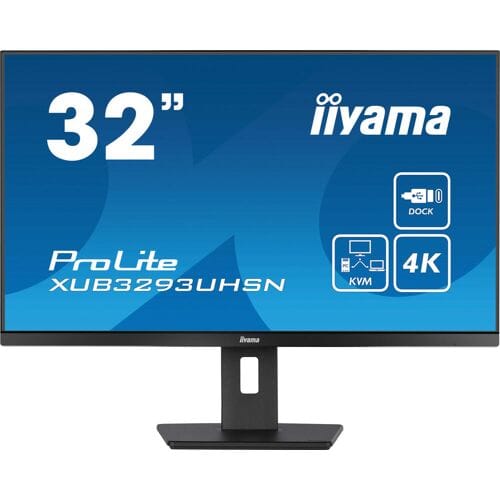 iiyama ProLite XUB3293UHSN-B5 - 32 inch - 4K - IPS - USB-Hub (2x) - Verstelbaar - USB-C Dock