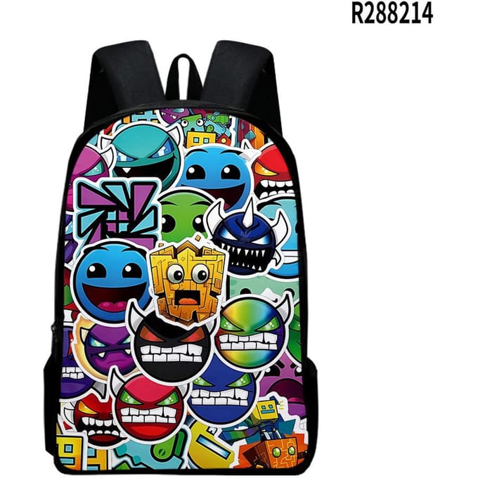 Sacs à dos Cahiers Classiques Populaires Geometry Dash Sacs d'école pour élèves Impression 3D Oxford Imperméable Sacs à dos pour Ordinateur Portable Garçons/Filles
