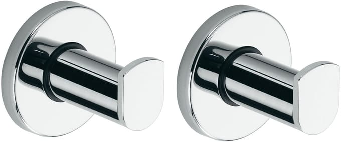 KEUCO Plan Handdoekhaak set 2 stuks 5,1 cm – verchroomd metaal – wandhaak badkamer