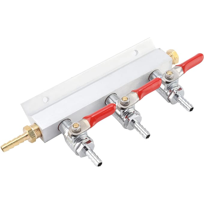 3-weg CO2 Gas Distributie Manifold Bier Tappen Vat Dispenser white