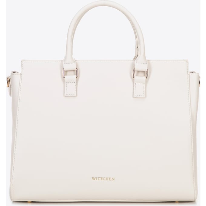 Wittchen Dames 17" Laptoptas in Imitatieleer Off-White Eco-Leer
