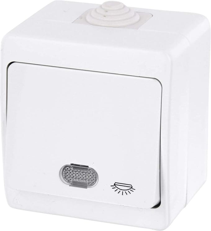 Drukknop met IP54 bescherming en Geïntegreerde LED Verlichting - Zuiver Wit