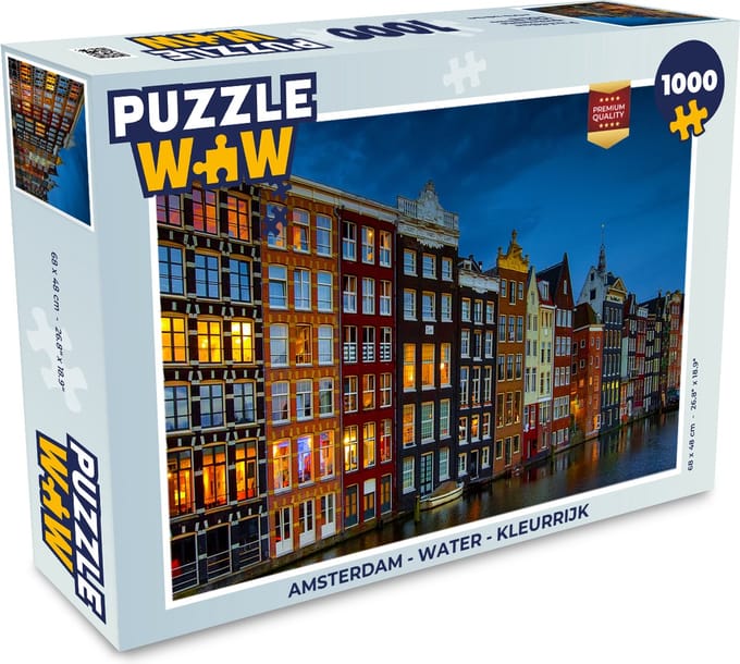 Puzzel Amsterdam - Water - Kleurrijk - Legpuzzel - Puzzel 1000 stukjes volwassenen