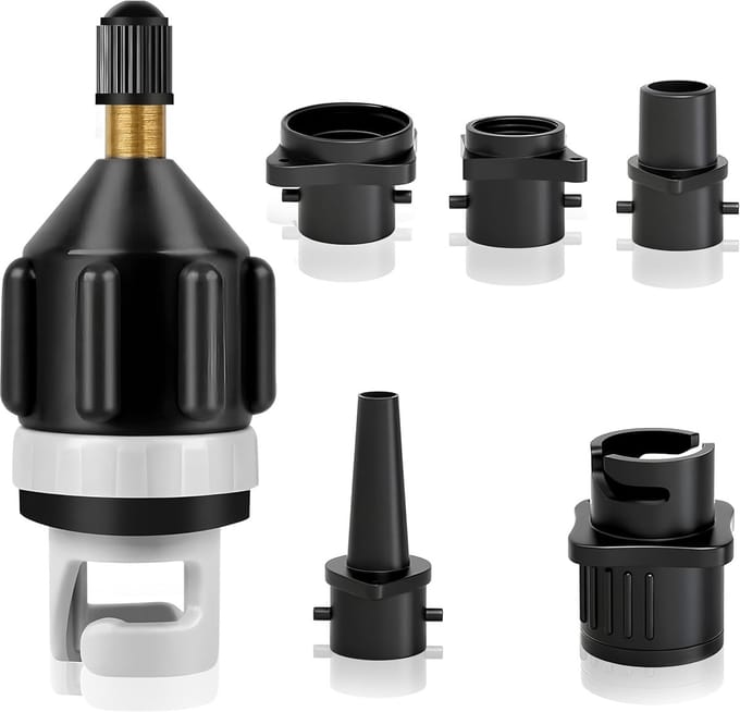 Ventieladapter Set - Pomp Converter - Watersport Accessoires - Universeel Geschikt - Compact Formaat - Zwart