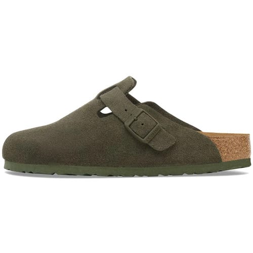 Klompen BIRKENSTOCK Boston Suede Leather Narrow Thyme