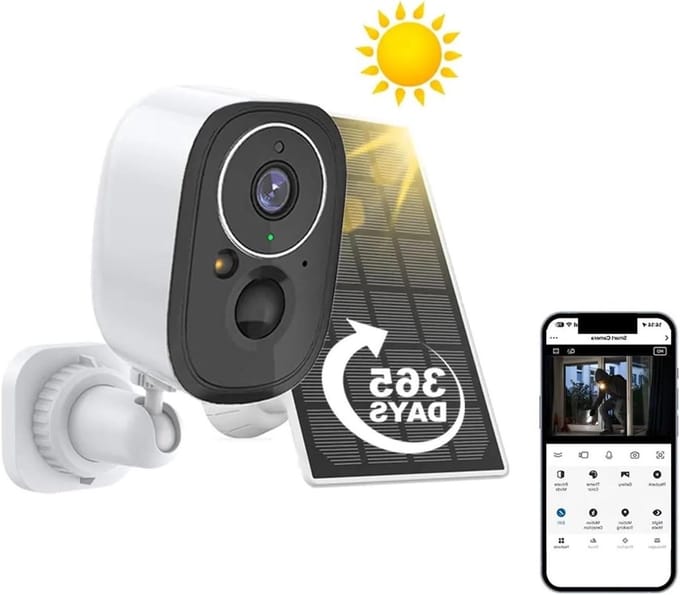 Beveiligingscamera Buiten - Solar Camera - Huis Bewaken - Gesplitst Zonnepaneel - 5MP HD - Zwart