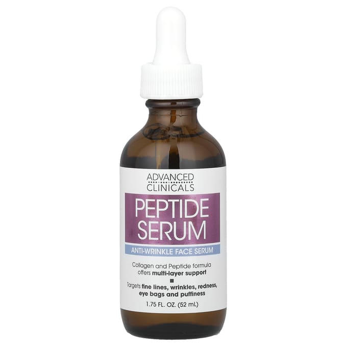 Advanced Clinicals, Peptiden Serum, Anti-Rimpel Gezichtsserum, 1,75 fl oz (52 ml) white