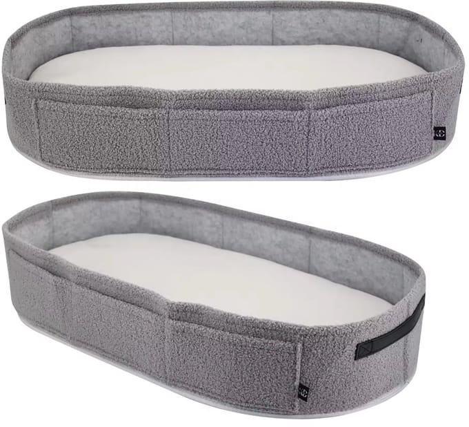 KimDo - Teddy Verschoonkussen - Grijs - Verschoonmatje - Commode - Aankleedkussen - Babykamer - Mozesmand inclusief waterafstotende matras - Verschoonmand - Verschoonmat