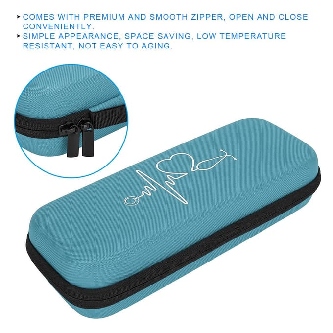 Draagbare Huishoudelijke Stethoscoop Opbergdoos Organizer Etui Opbergtas Container Lichtblauw blue