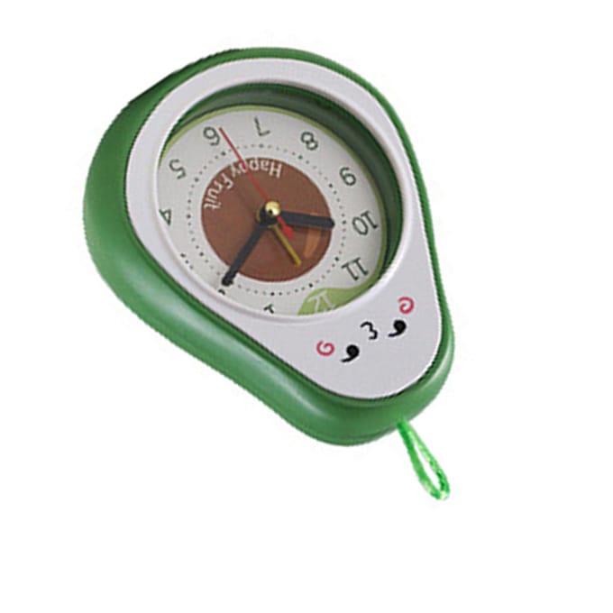 Cartoon Fruit Wekker Kinderwekker Decoratieve Ornamenten Kindergeschenk Studentengeschenk Avocado white