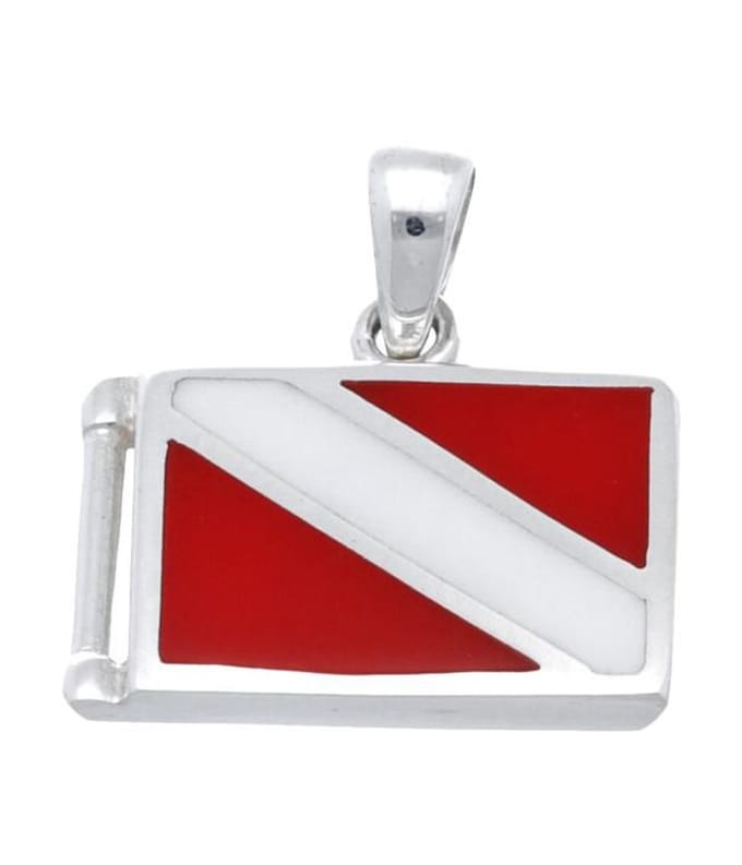 Zilveren Duikvlag kettinghanger