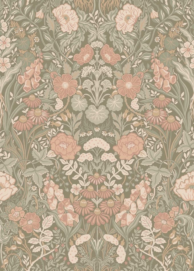 Boråstapeter Vliesbehang 5723 - Orangeri - Botanisch Groen - 53cm x 10.05m