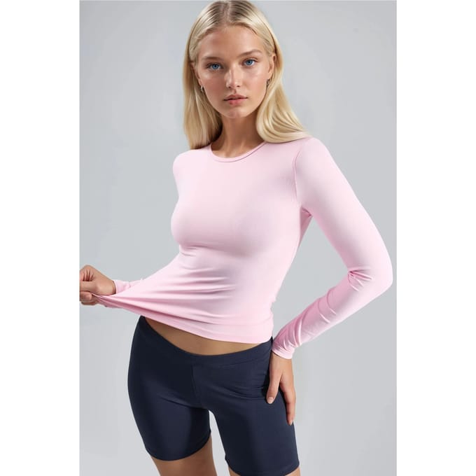 Slim Fit Crewneck Lange Mouwen Blouse