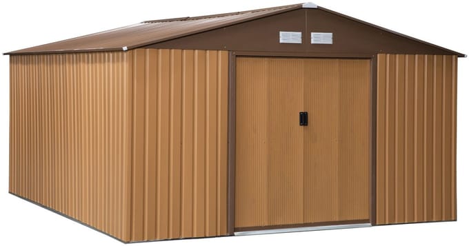 Grote Tuinschuur 22 m³ Weerbestendig met Schuifdeuren - Bruin