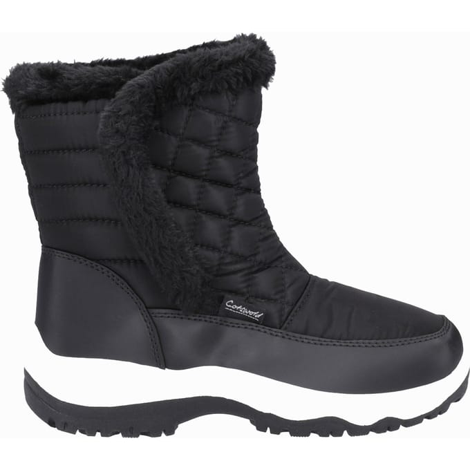 Cotswold Butterrow Textiel Dames Zwarte Winter Middelhoge Laarzen