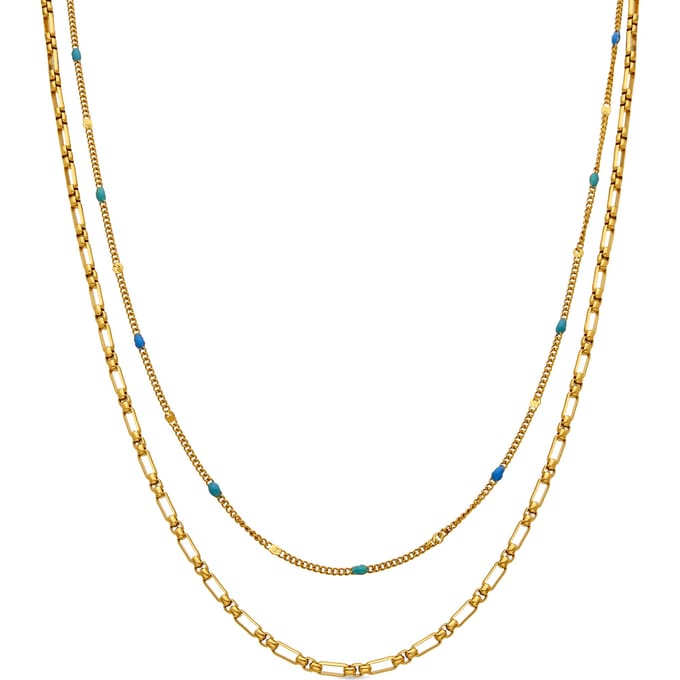 Luxenter Halsketting met Veelkleurig Gelakt 18k goud - Cautar