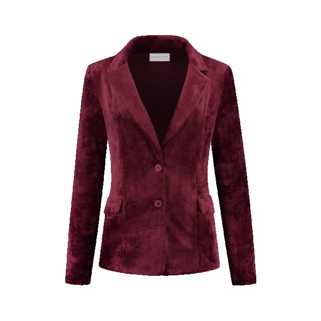 Helena Hart 7425uni blazer velour midi uni wine