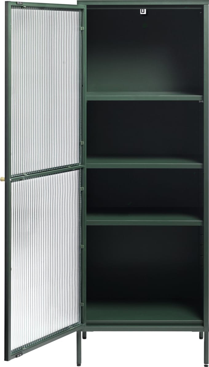 Vitrinekast Metaal Groen - 4 Planken - 58cm - Kast Bronco - Giga Living