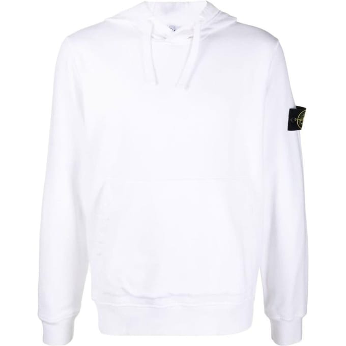 Stone Island FW22 Effen Kleur Applicatie Pullover Sweatshirt Heren sweatshirt Wit 771564120-V0001 L white