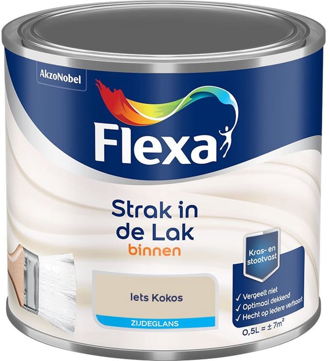 Flexa - Strak In De Lak Binnenlak Zijdeglans - Iets Kokos - Mengverf - 500 Ml