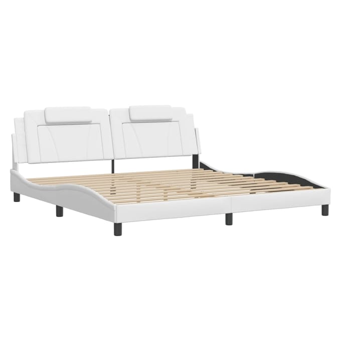 vidaXL - Bedframe - "Viana" - met - LED - zonder - matras - wit - 200x200 - cm