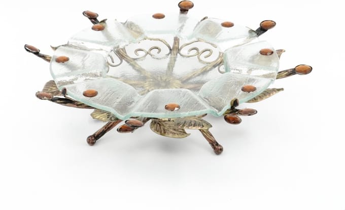 Decoratie Schaal - Glas - Bronskleurig - 34x34x9cm