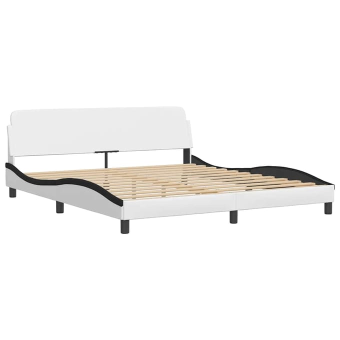 vidaXL - Bedframe - "Dover" - kunstleer - wit - en - zwart - 180x200 - cm