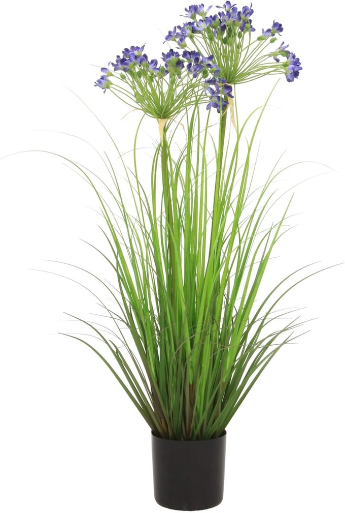 Emerald - Kunstplant Agapanthus Gras blauw 80cm - Kunstplant voor binnen