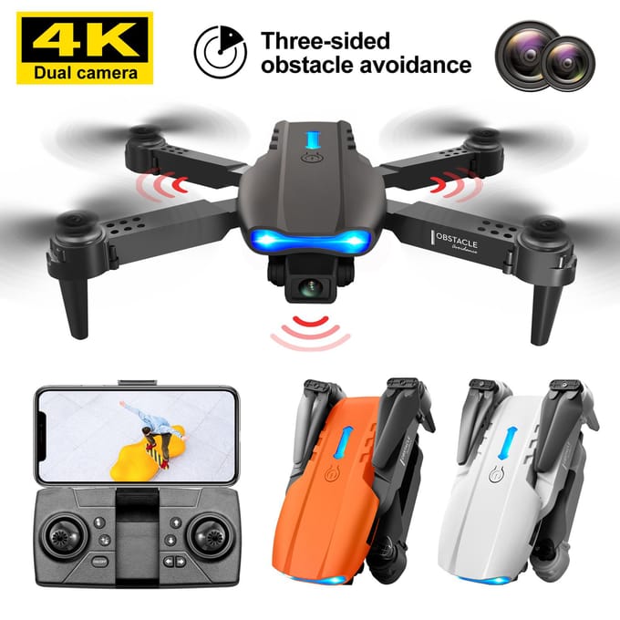 Drone RC avec caméra 4K Dual Carema RC Quadcopter avec fonction trajectoire d'évitement d'obstacles black-dual camera-3 battery noir