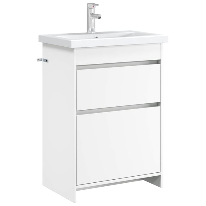 vidaXL - Badkamer - Onder - Het - Wastafel - Kast - Wit - 56 - x - 37,5 - x - 81 - cm