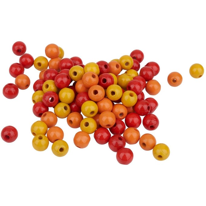 Houten kralenmix - Hot