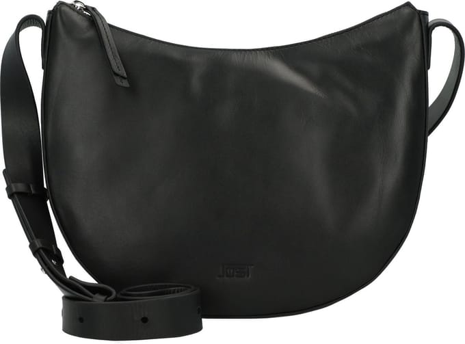 JOST Leren Schoudertas Arva Hobo Bag Black Zwart