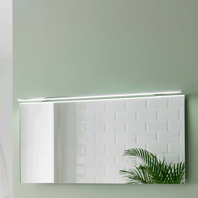 Ebir Esther 2 LED spiegellamp, chroom, breedte 120 cm