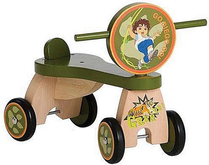 Dora Diego Stabiele Houten Loopfiets Jungle Met 4 Wielen 1+