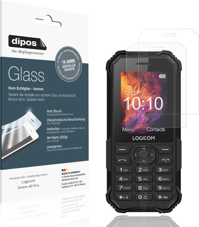 dipos – 2x Matte Pantserfolie geschikt voor Logicom Xtrem 40 Pro | 9H Screenprotector