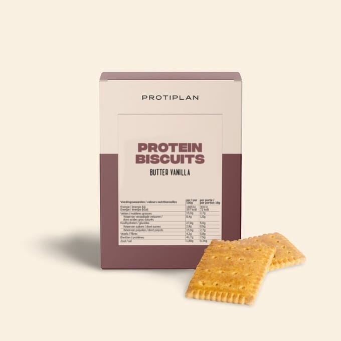 Protiplan - Biscuit Boter Vanille - 28 x 9 g - Koolhydraatarm - Snack