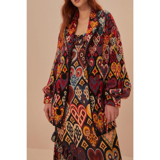 FARM Rio Hearts Ikat Knit Blazer Größe: S | Blazer Outlet | Damen