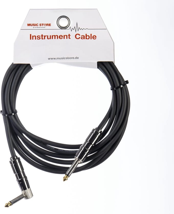 Gitaarkabels - MUSIC STORE Instrument Cable Silent 90° 3m (Black)