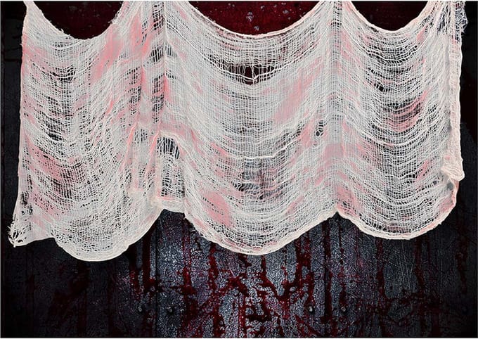 Fiestas Guirca - Wit bebloede stof (76 x 228 cm)