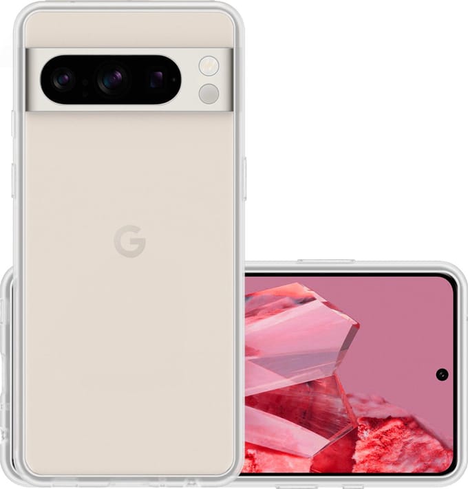 Hoesje - Geschikt voor Google Pixel 8 Pro - Sterk & Shockproof - Hoes Cover - Siliconen Case - Transparant