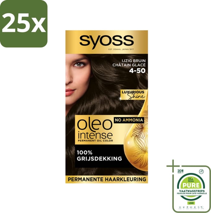 Syoss Oleo Intense - Haarverf - 4-50 - Ijzig Bruin - 115ml x 25