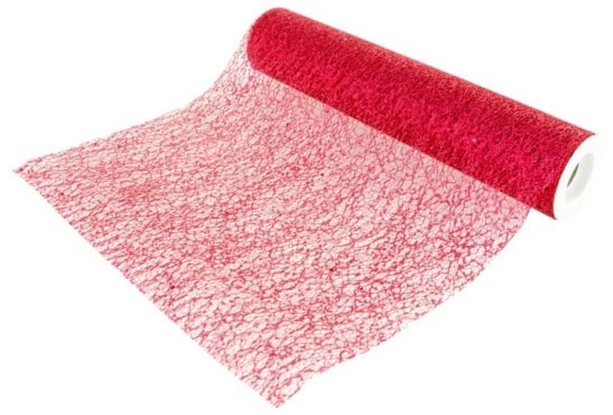 Rol Tafelloper Glitter Rood (5m)