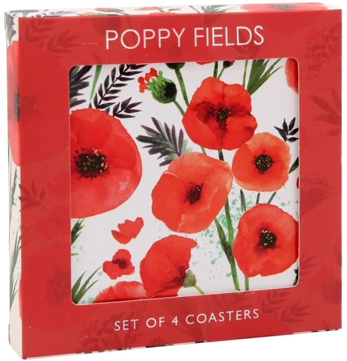 Lesser & Pavey Poppy Onderzetters – Set van 4 Stuks