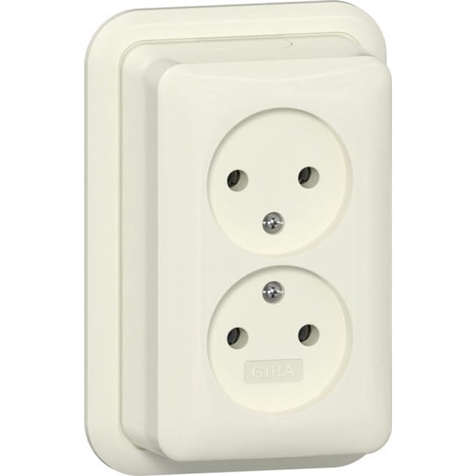 Gira Dubbele Stopcontact 16A 250V Opbouw Wit - 479110